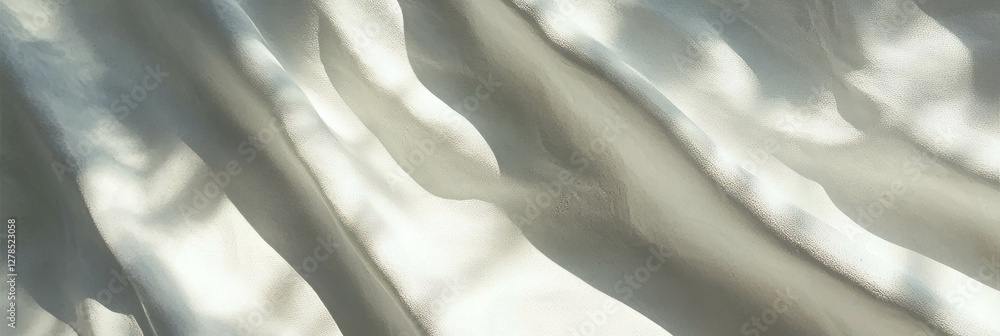 Poster texture of smooth white plaster with subtle grey shadows for interior design and artistic background