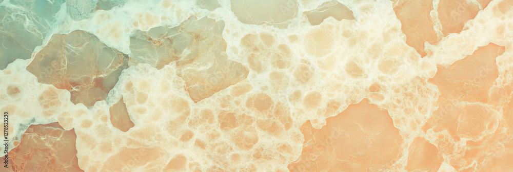 Poster subtle beige and turquoise wall texture with soft color variation for interior design