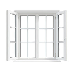 White window isolated on a Transparent background,
