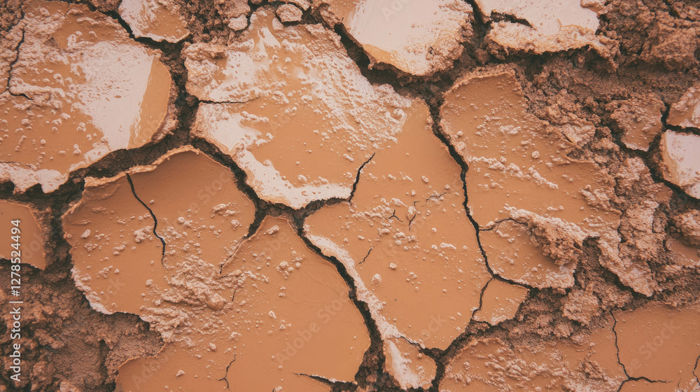 Poster earthy mud wall texture with cracks and thick layer for background design
