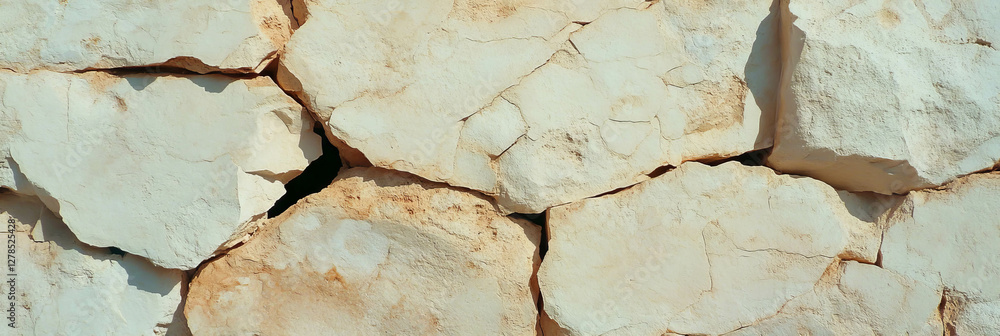 Poster tan beige stone wall texture with uneven surface for architectural design and background
