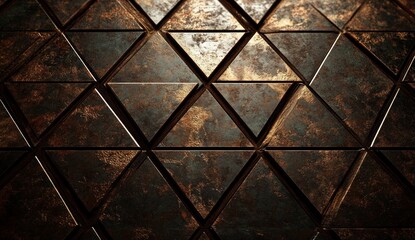 Dark bronze metallic triangle pattern texture.