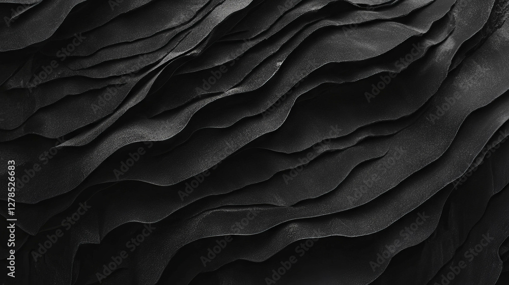 Aufkleber Abstract texture of black slate with uneven surface for background design
