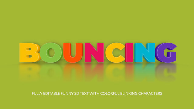 Funny 3D Text Characters with Bounce Effect