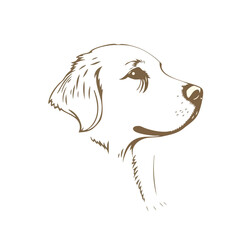 Stylized Line Drawing of Dog's Head in Profile