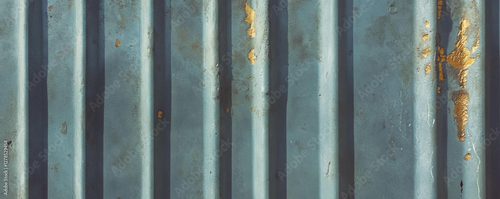 Poster metallic plaster texture with vertical ribbing and subtle gold accents for design projects