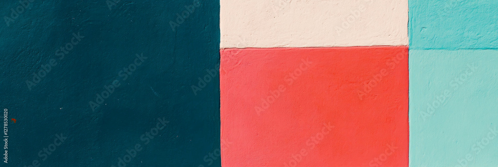 Poster Abstract color blocked wall texture for creative design and background use