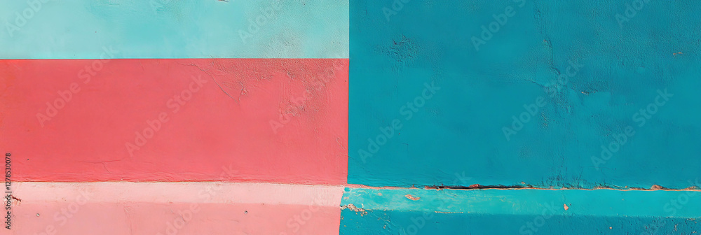 Aufkleber vibrant two-tone wall texture with overlapping colors for modern design