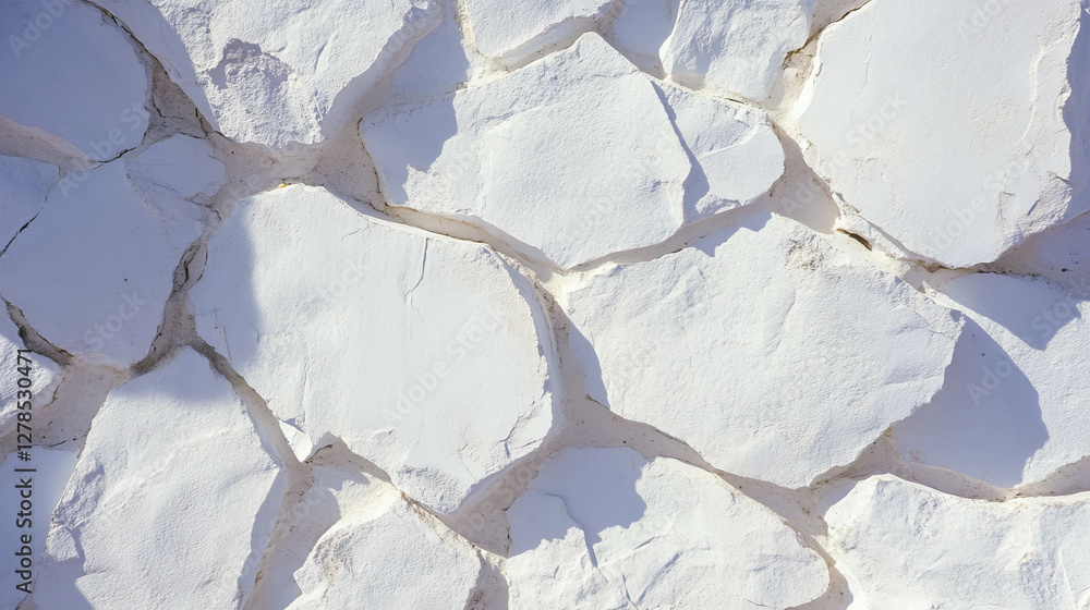Poster rustic brick wall with white stucco texture for architectural background