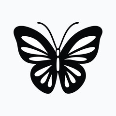 Sculpted Elegance in Black Butterfly Icon Black Butterfly Silhouette
