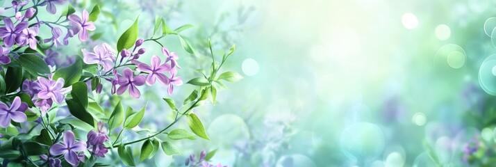 Lilac Blossoms in Spring Garden Background