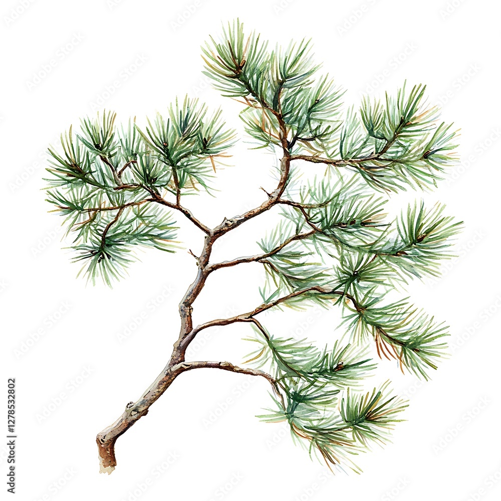 Poster pine tree isolated on white background. clipping path included.