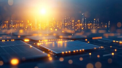 Illuminating data transformation events futuristic digital environment abstract visuals high-tech imagery captivating perspective concept of innovation