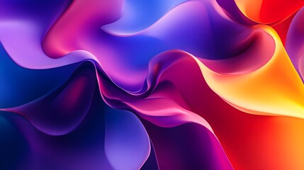 Obraz premium Vibrant purple and blue gradient background with swirling ribbons of color forming an abstract design 