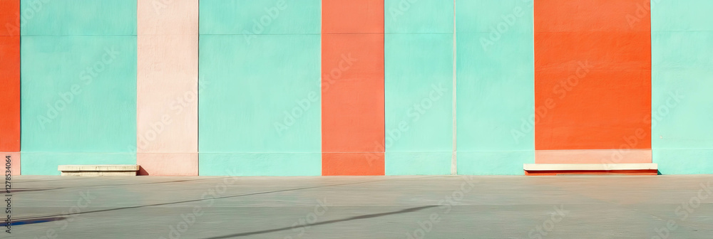 Poster vibrant wall texture featuring bold contrasting colors and geometric patterns for creative design