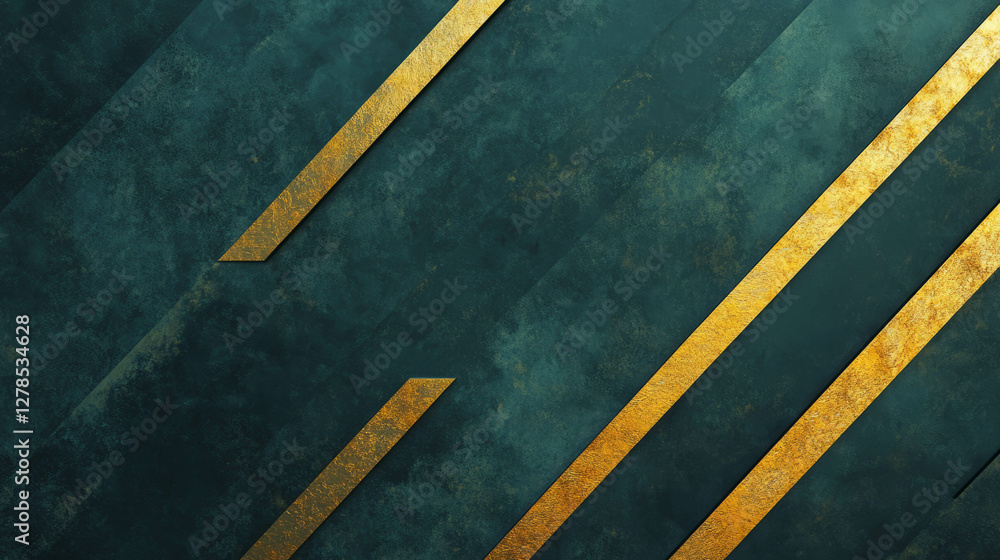Aufkleber luxurious wall design with intersecting gold molding on textured surface