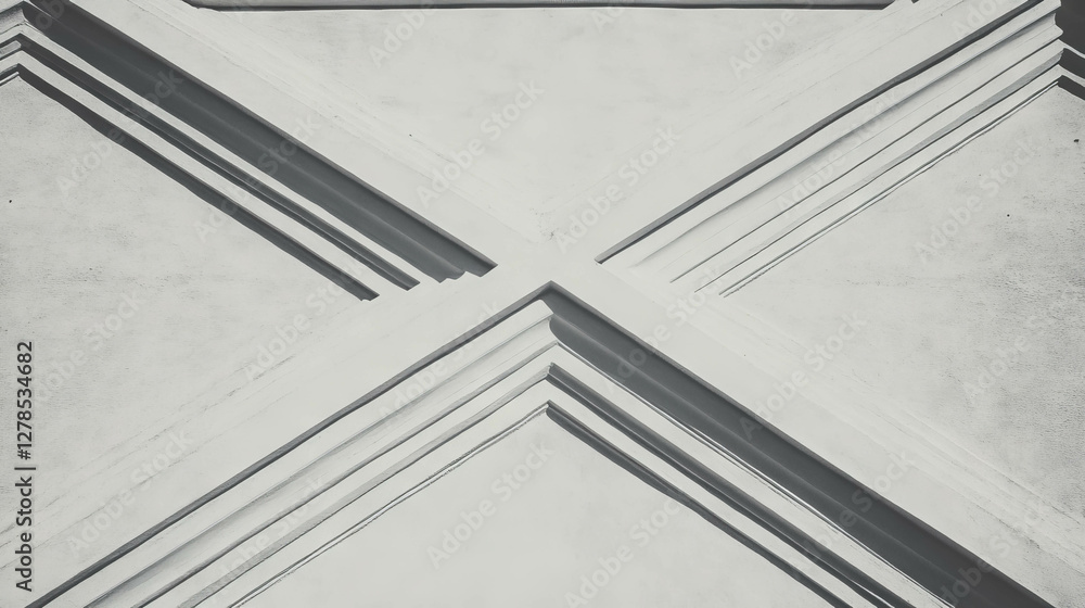 Poster geometric wall texture with intersecting molding lines for modern design