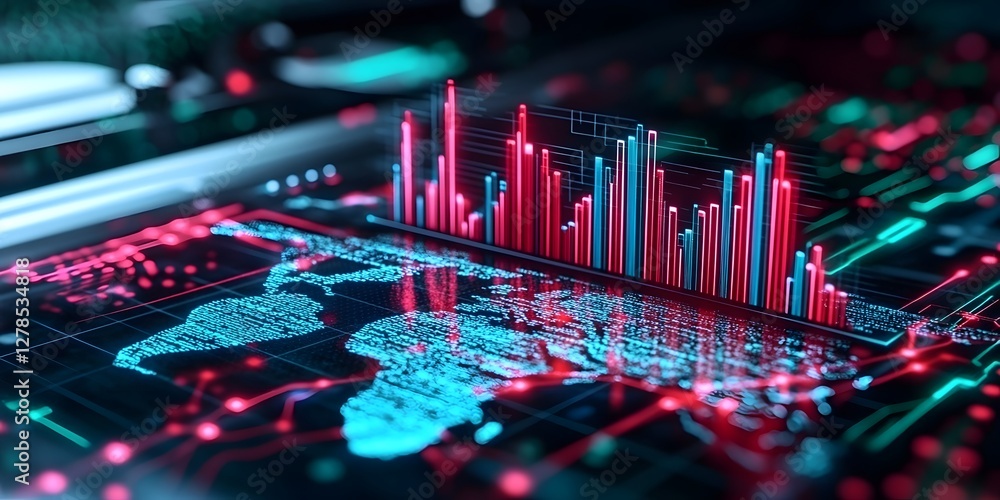 Poster global crisis data visualization digital interface infographic technology abstract high-tech environ