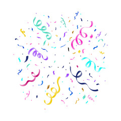 Festive Celebration with Colorful Confetti and Streamers 