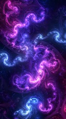 Obraz premium Vibrant purple and blue gradient background with swirling ribbons of color forming an abstract design 