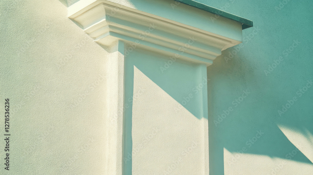 Poster minimalist architectural design featuring simple square molding frames on textured wall