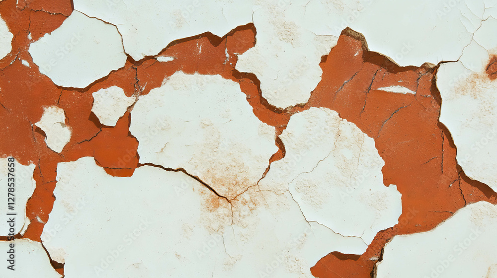 Aufkleber Rustic weathered brick texture with varied white patterns for design and decoration