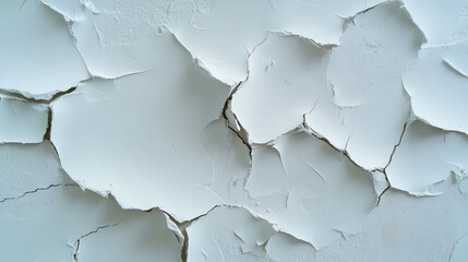 Fototapeta premium Weathered white crumbling brick wall texture for background and design