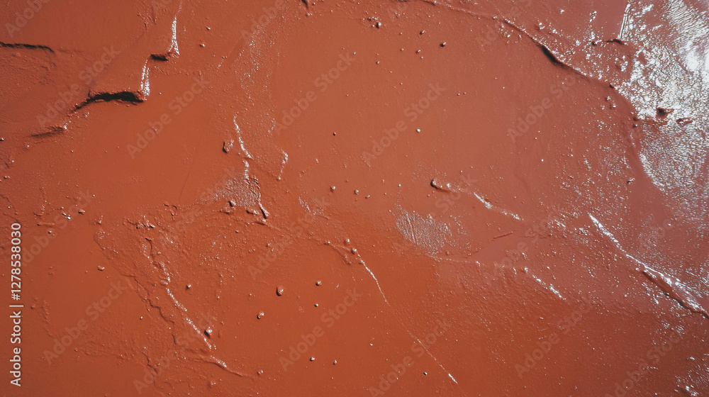 Poster Natural texture of wet mud clay wall with smooth surface for design and background