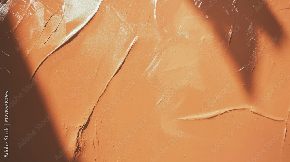Poster Glossy wet mud clay wall texture with smooth surface for design