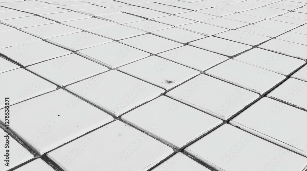 Poster seamless texture of white square tiles with dark grey grout for architectural design