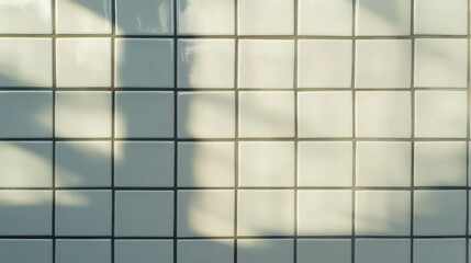 Modern interior design with white square tiles and dark grey grout for stylish spaces