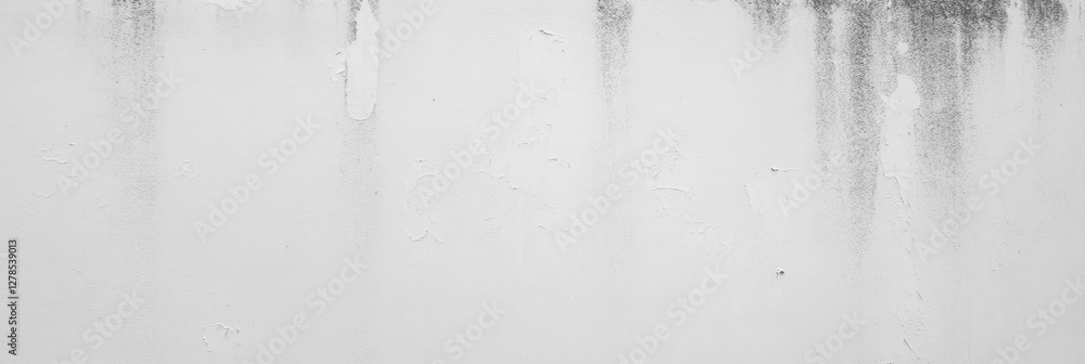 Aufkleber Subtle mold patterns on weathered white wall for architecture and design concepts