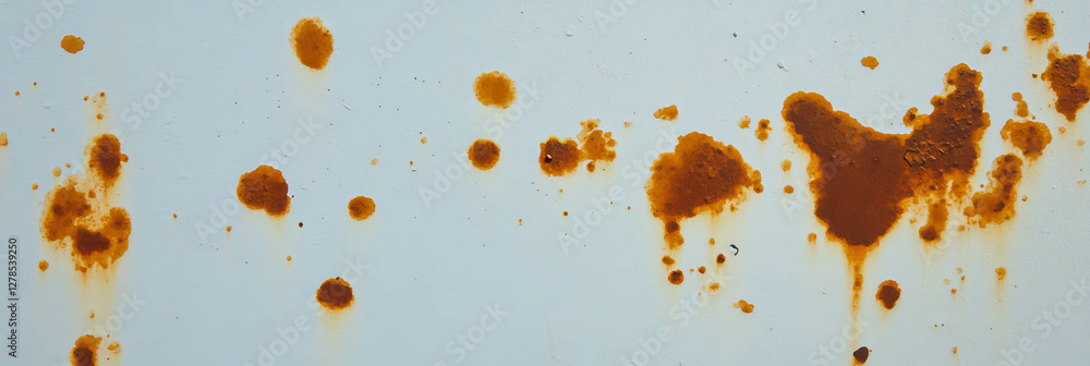 Poster subtle yellowing on white wall texture with rusty pattern design