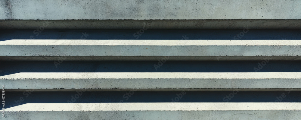 Poster Abstract concrete texture with wide horizontal ribs for architectural background design