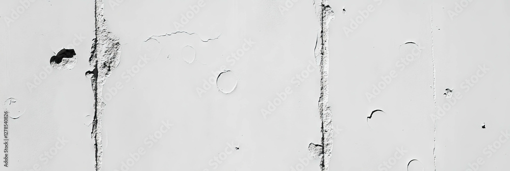 Poster textured wall with chipped plaster and rough grey markings for architectural design