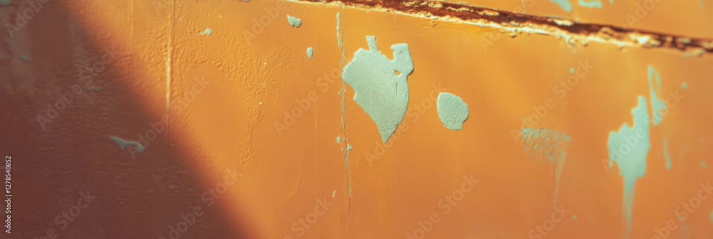 Poster textured wall with chipped plaster and rough grey markings for urban art and design concepts