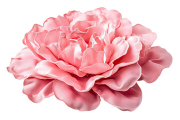 Isolated Pink Fabric Flower on Transparent Background Soft Romantic Bloom