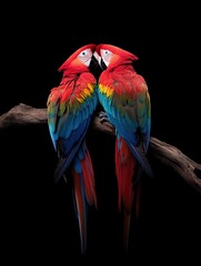 Obraz premium Colorful Parrots Perched