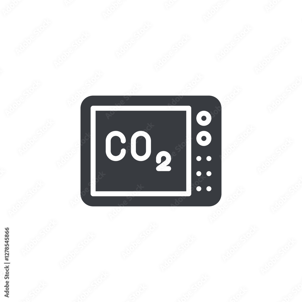 Poster small display showing co2 level vector icon