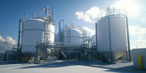 Obraz premium White Storage Tanks