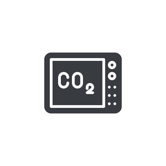Small display showing CO2 level vector icon