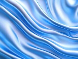 Fototapeta premium Blue and White Silk Close-Up