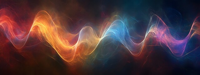 Obraz premium Colorful energy waves, glowing lines, glowing light effects 