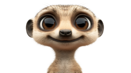 Adorable meerkat with big eyes and a friendly smile, perfect for children's projects, animations, and other creative endeavors