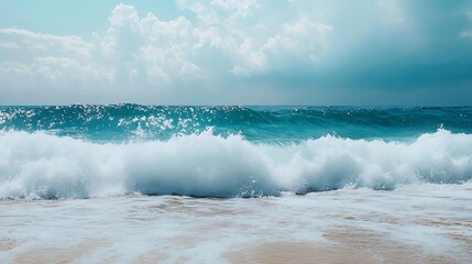 ocean breaks on the shore