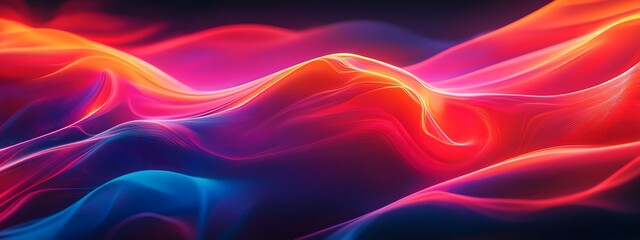 Obraz premium Colorful energy waves, glowing lines, glowing light effects 