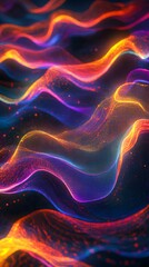 Obraz premium Colorful energy waves, glowing lines, glowing light effects 