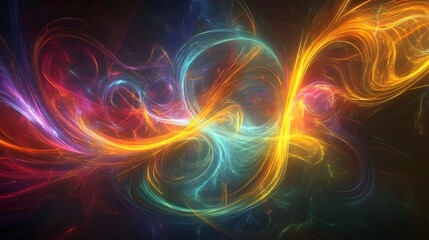 Colorful energy waves, glowing lines, glowing light effects
