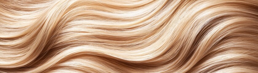 Naklejka premium Beautiful Wavy Blonde Hair Texture with Shine and Softness in a Close-Up View for Beauty and Haircare Purposes
