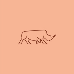 A modern and elegant rhino logo with a strong and professional minimalist design. Using bold lines and geometric shapes to reflect toughness and resilience.